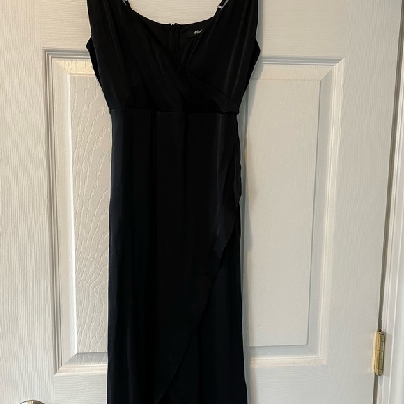 Madewell Black Satin Cami Side-Button Dress, size 00 - Picture 7 of 9